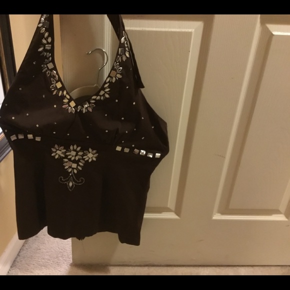 Brown halter top with beading - Picture 4 of 6